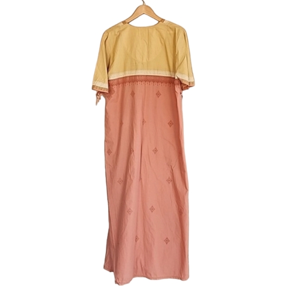 EGYPT Kaftan Maxi Dress XL Nightgown Batik Embroidered Egyptian Loungewear - Picture 11 of 15